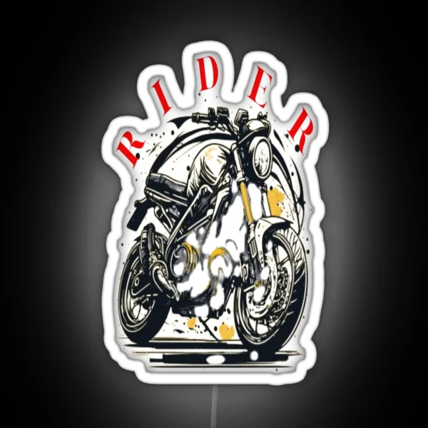 Motocycle Moto Bike Rider Vintage Classic Led RGB Neon Sign