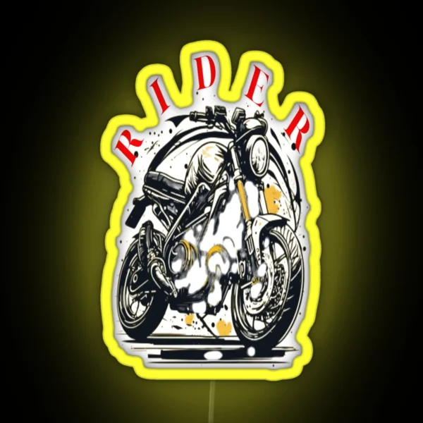 Motocycle Moto Bike Rider Vintage Classic Led RGB Neon Sign