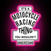 vibrant neon pink motorcycle racing sign