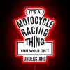 rgb neon sign of motorcycle racing - vibrant and dynamic design