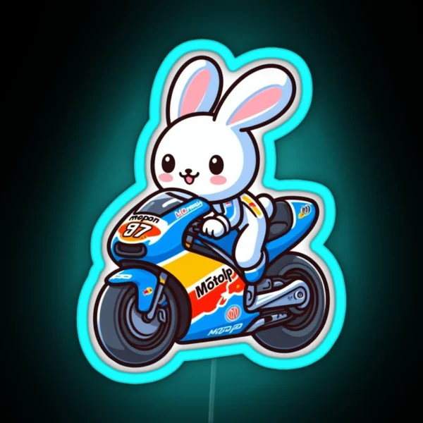 Motogp Bunny RGB Neon Sign