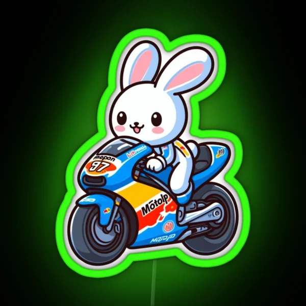 Motogp Bunny RGB Neon Sign