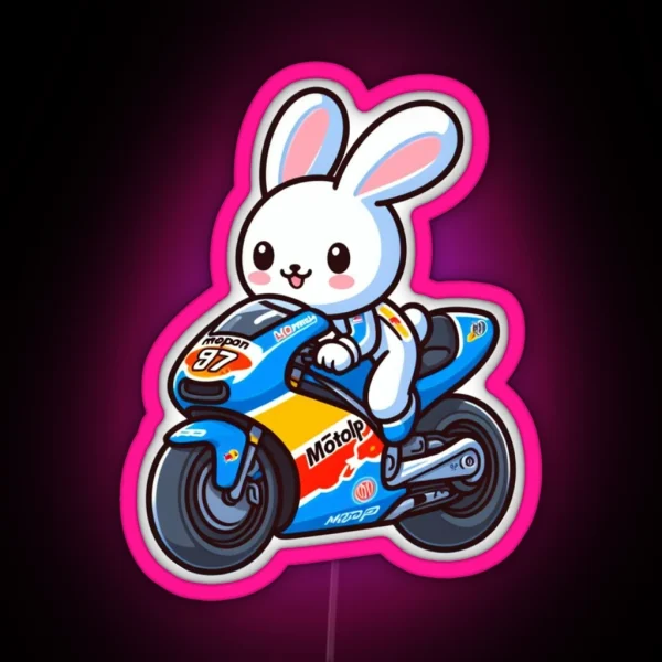 Motogp Bunny RGB Neon Sign