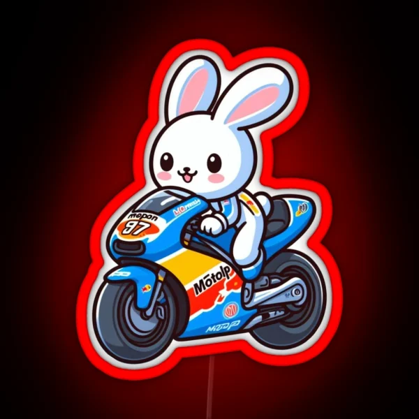 Motogp Bunny RGB Neon Sign