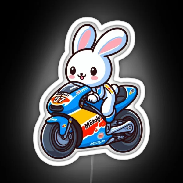 Motogp Bunny RGB Neon Sign