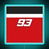 MotoGP motorcycle racing neon sign featuring rider number 93 with vibrant RGB lighting and blue tones.