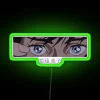 Motoko Kusanagi neon eyes RGB lighting green.