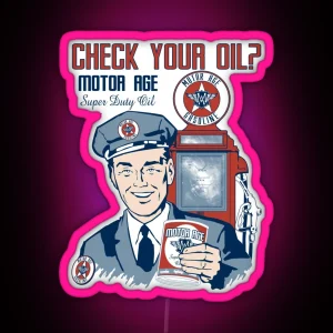Motor Age Check Your Oil RGB Neon Sign