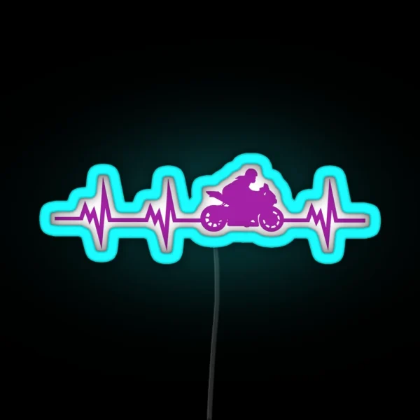 Motorbike Heartbeat RGB Neon Sign