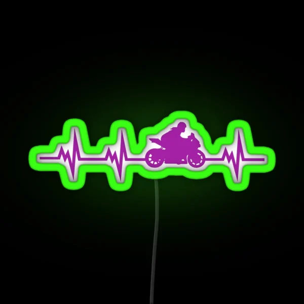 Motorbike Heartbeat RGB Neon Sign