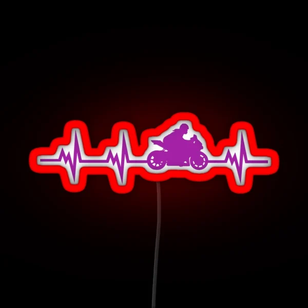 Motorbike Heartbeat RGB Neon Sign