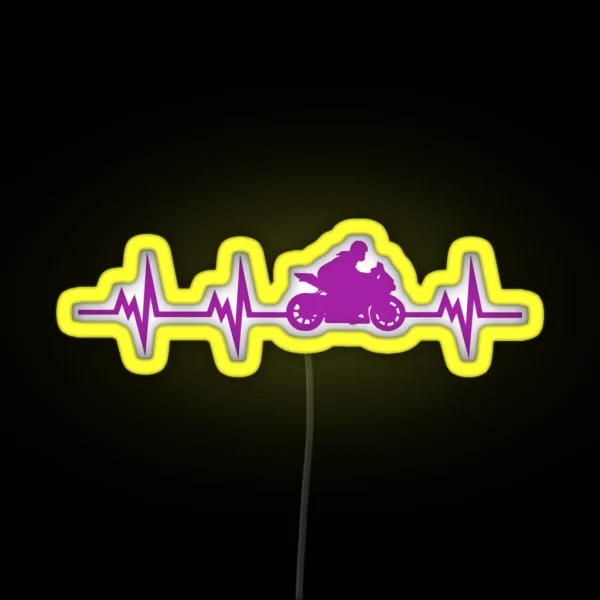 Motorbike Heartbeat RGB Neon Sign