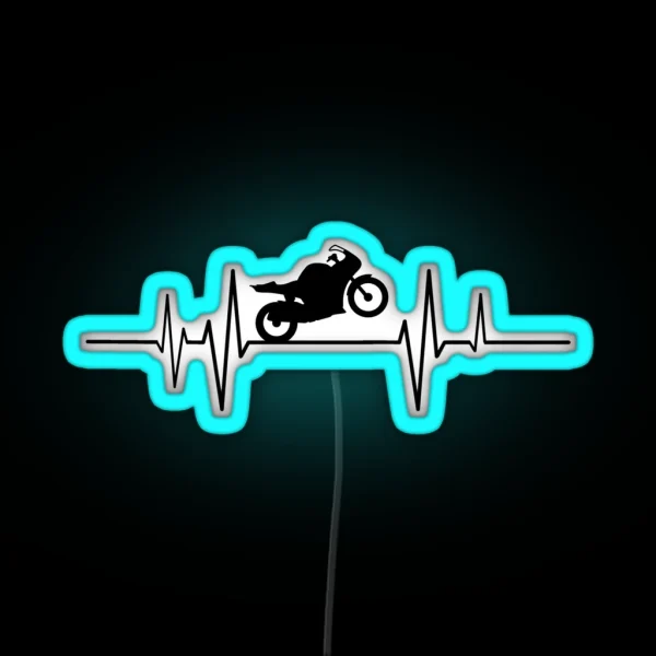 Motorbike Heartbeat Wheelie RGB Neon Sign