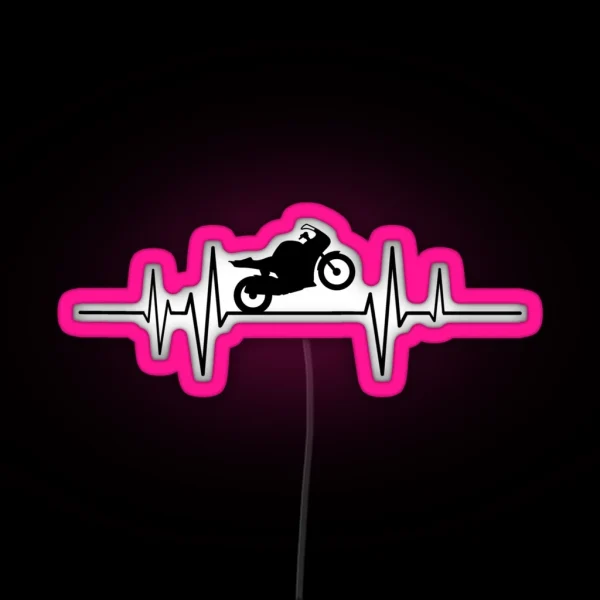Motorbike Heartbeat Wheelie RGB Neon Sign