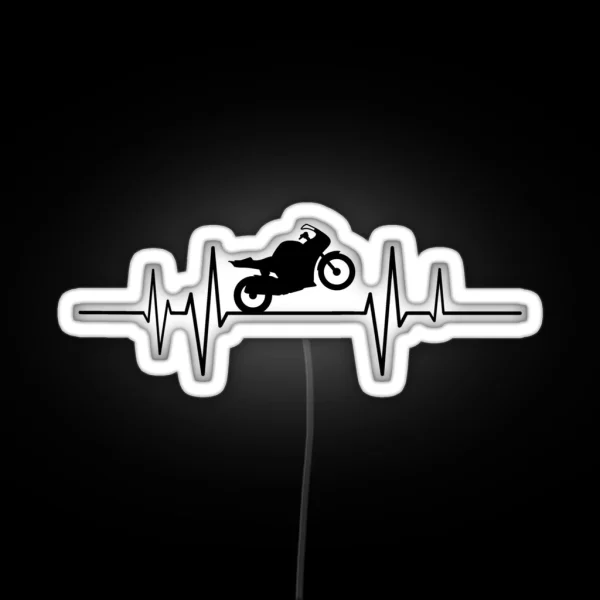 Motorbike Heartbeat Wheelie RGB Neon Sign