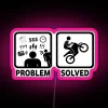 funny problem solved led rgb neon sign on motorbike