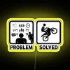 funny problem solved led rgb neon sign on dirtbike