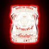 motorcycle biker lifestyle neon sign asphalt problem solution on road