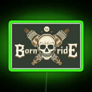 Motorcycle Born To Ride Motorcycles RGB Neon Sign