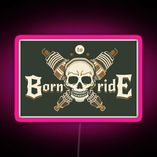 Motorcycle Born To Ride Motorcycles RGB Neon Sign