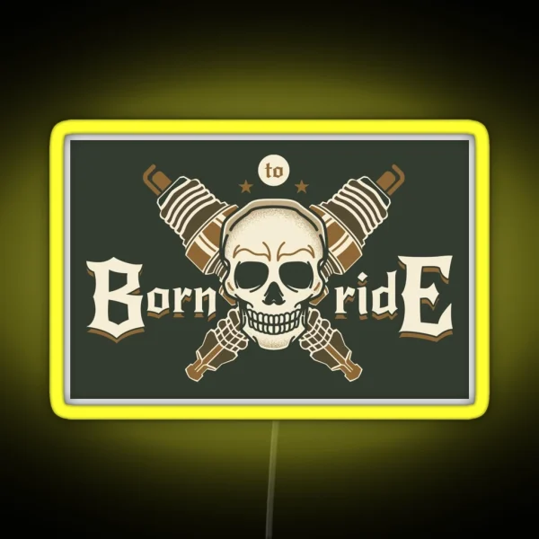 Motorcycle Born To Ride Motorcycles RGB Neon Sign