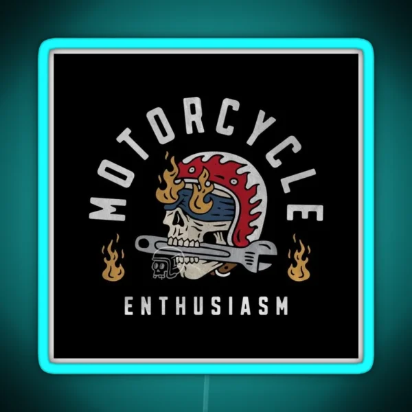 MOTORCYCLE ENTHUSIASM RGB Neon Sign
