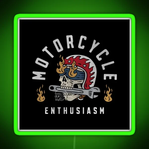 MOTORCYCLE ENTHUSIASM RGB Neon Sign