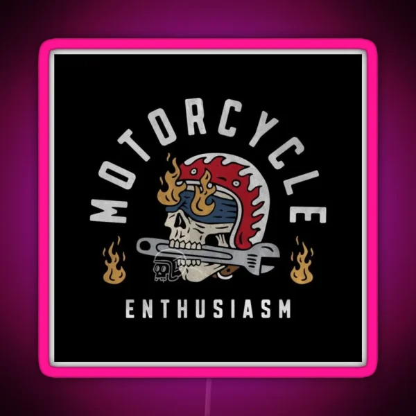 MOTORCYCLE ENTHUSIASM RGB Neon Sign