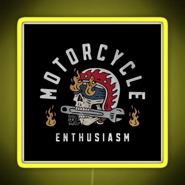 MOTORCYCLE ENTHUSIASM RGB Neon Sign