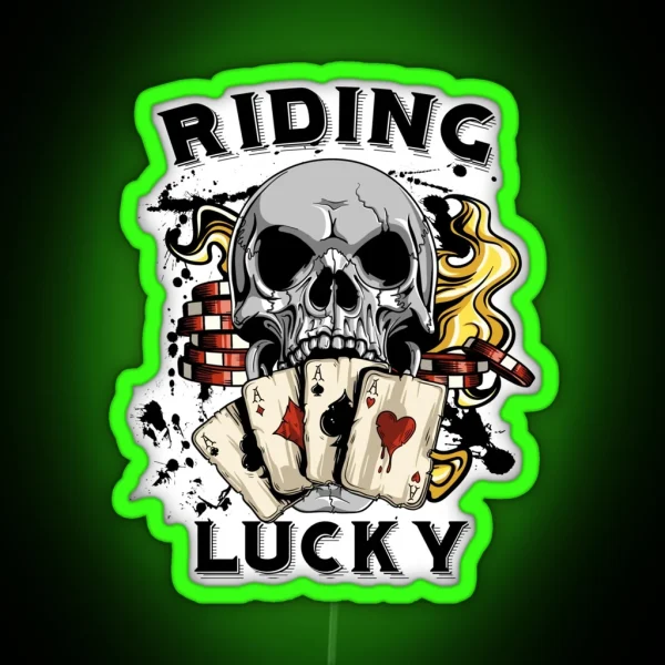 Motorcycle Gang Poker Run RGB Neon Sign