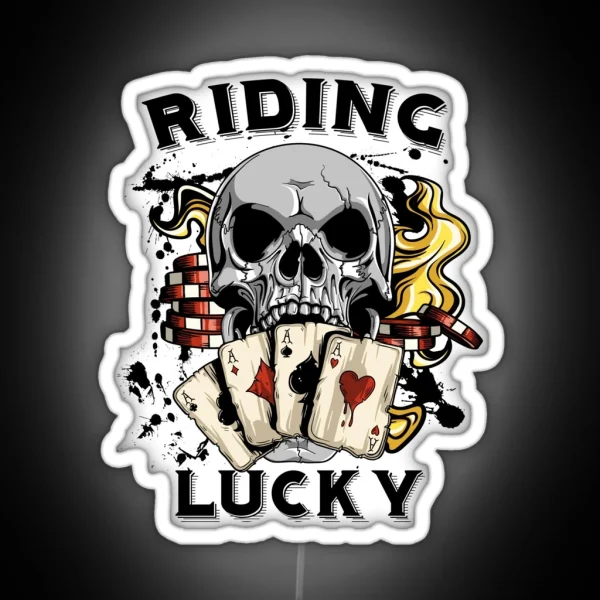 Motorcycle Gang Poker Run RGB Neon Sign