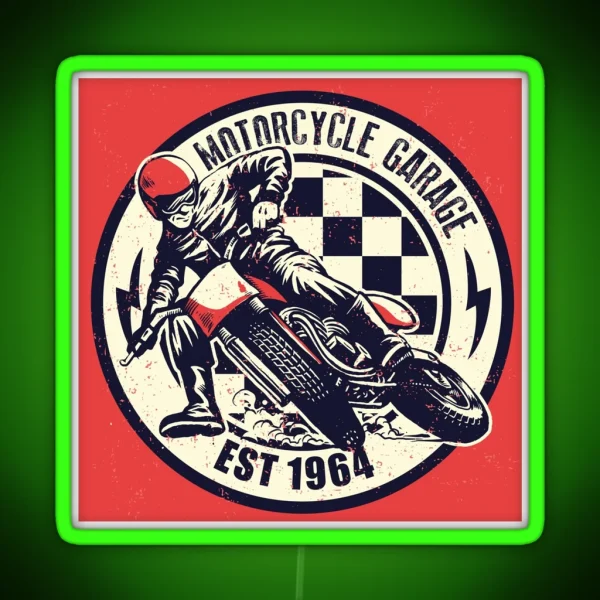 Motorcycle Garage RGB Neon Sign