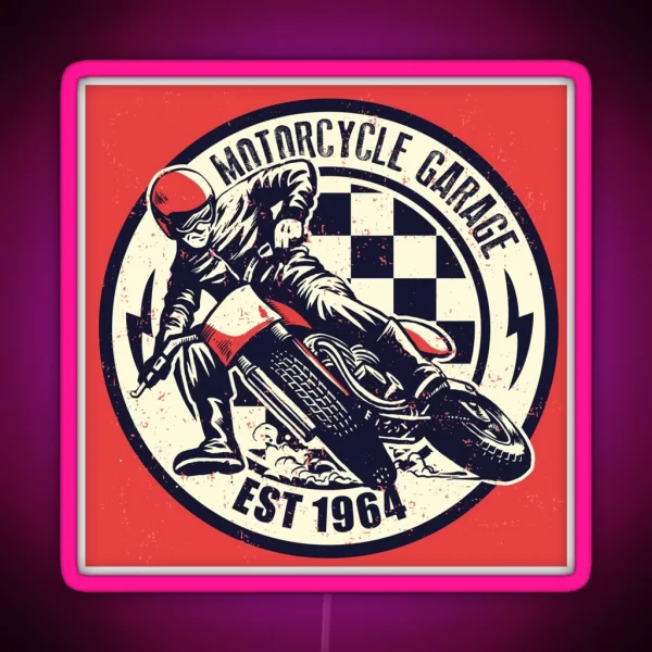 Motorcycle Garage RGB Neon Sign