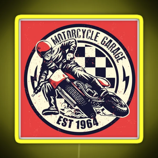 Motorcycle Garage RGB Neon Sign