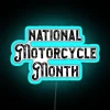 motorcycle gifts national motorcycle month rgb neon sign blue