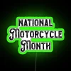 RGB Neon Sign Showcasing Motorcycle Gifts for National Motorcycle Month in Green
