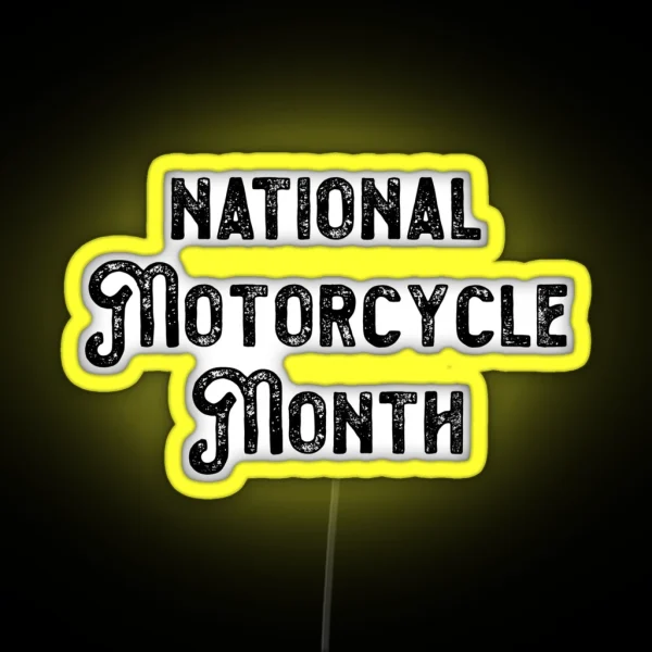 Motorcycle Gifts National Motorcycle Month RGB Neon Sign