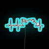motorcycle life line rgb neon sign with vibrant blue lighting
