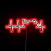 motorcycle neon sign rgb red life line design element