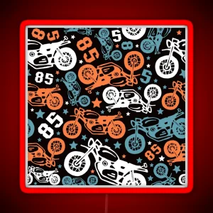 Motorcycle On Black RGB Neon Sign
