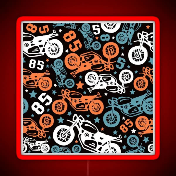 Motorcycle On Black RGB Neon Sign