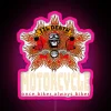 motorcycle once a biker always rider till death colorful neon rgb bikers group riding vibrant pink