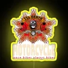 motorcycle once a biker always bikers till death neon sign rgb colorful bikers yellow