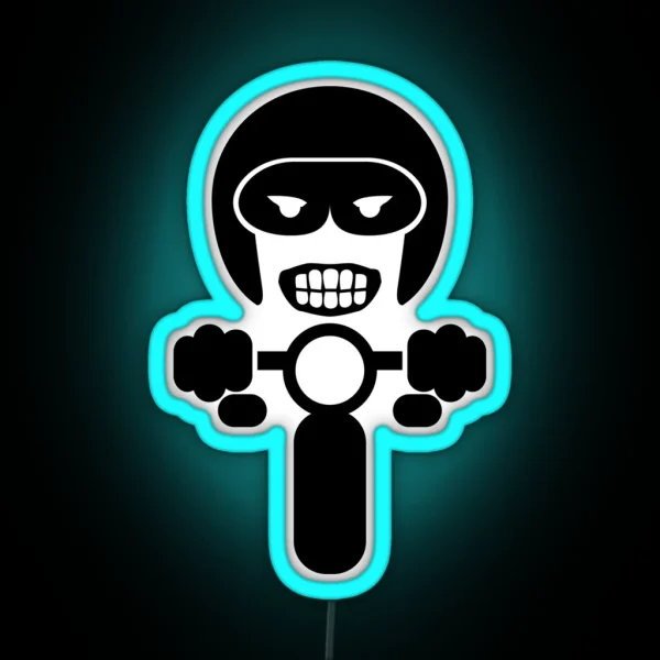 Motorcycle Rider Decal V 2 RGB Neon Sign
