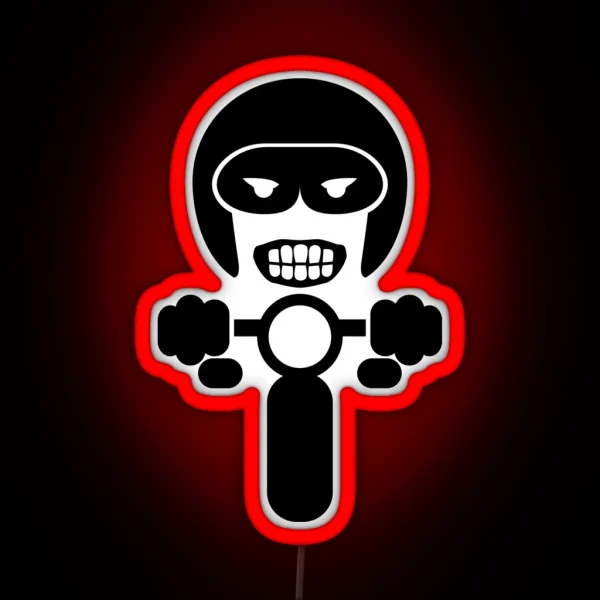 Motorcycle Rider Decal V 2 RGB Neon Sign