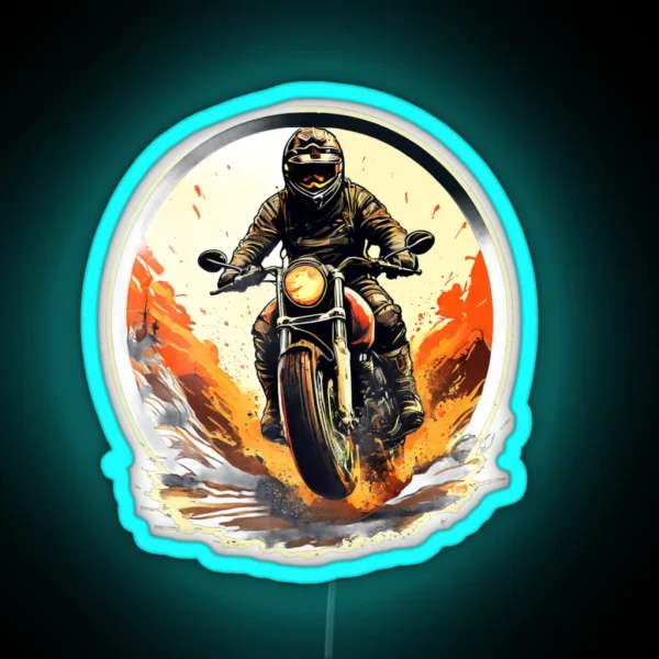 Motorcycle Rider RGB Neon Sign