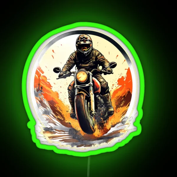 Motorcycle Rider RGB Neon Sign