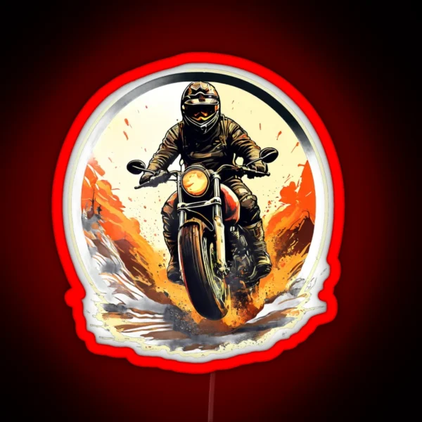 Motorcycle Rider RGB Neon Sign