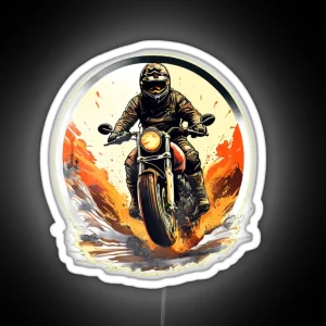 Motorcycle Rider RGB Neon Sign