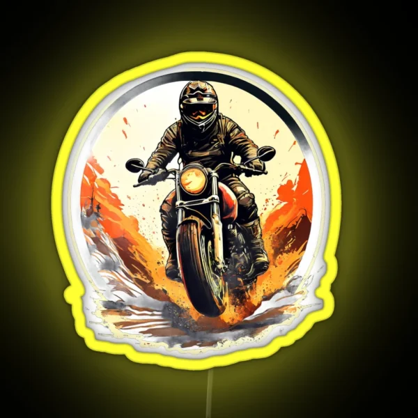 Motorcycle Rider RGB Neon Sign